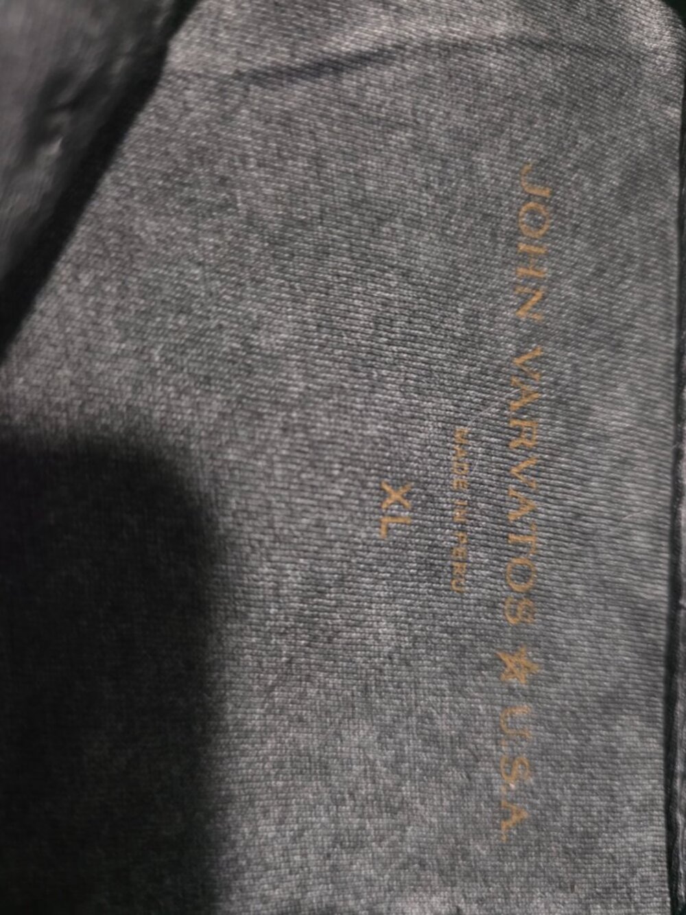 John Varvatos Star USA Men’s XL Charcoal Black Washed Polo Shirt - Picture 2 of 3